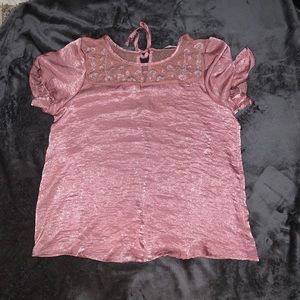 SATINISH TOP FROM FRANCESCAS - MAUVE